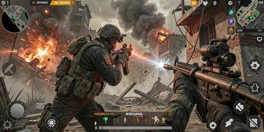 Tangkapan layar 33L menunjukkan pemain dalam aksi pertempuran FPS.