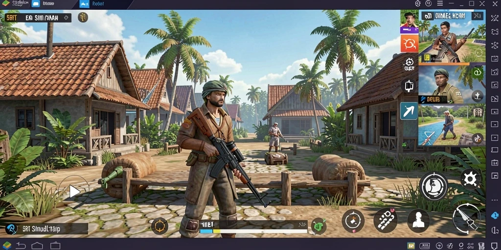Screenshot utama 55RT menampilkan suasana gameplay yang seru.