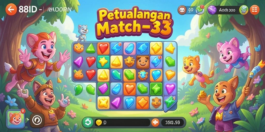 Gameplay seru dalam 88ID yang penuh warna dan tantangan.