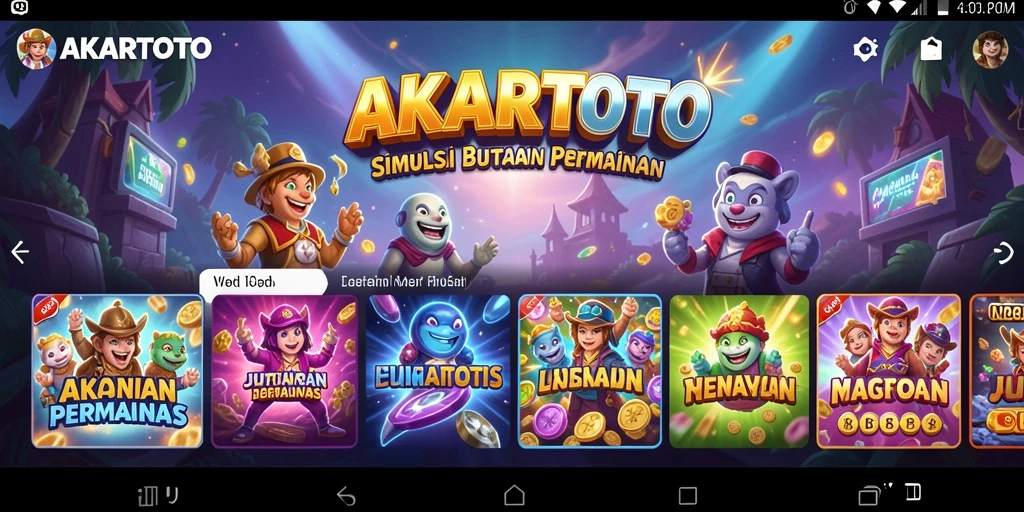 Tampilan gameplay AKARTOTO yang menarik dan interaktif.