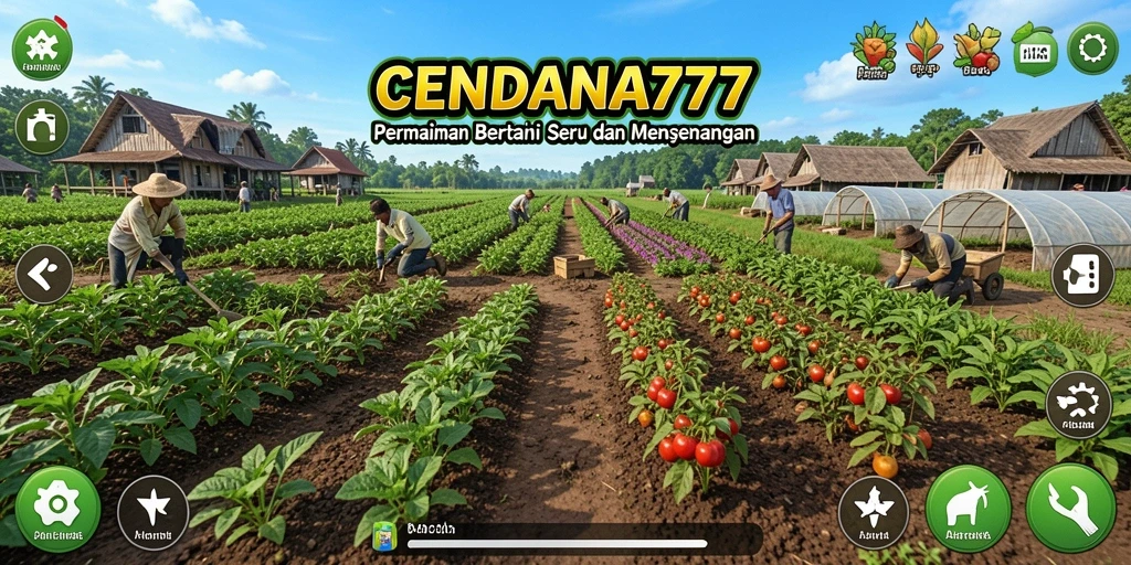Screenshot utama CENDANA777 menampilkan gameplay berkebun yang menyenangkan.
