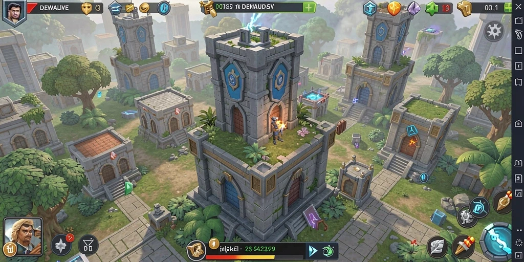 Gameplay DEWALIVE yang intens dan strategi Tower Defense yang menarik.