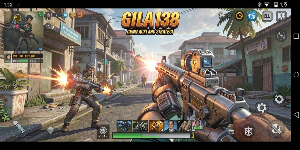 Screenshot gameplay GILA138 menampilkan aksi tempur yang mendebarkan.
