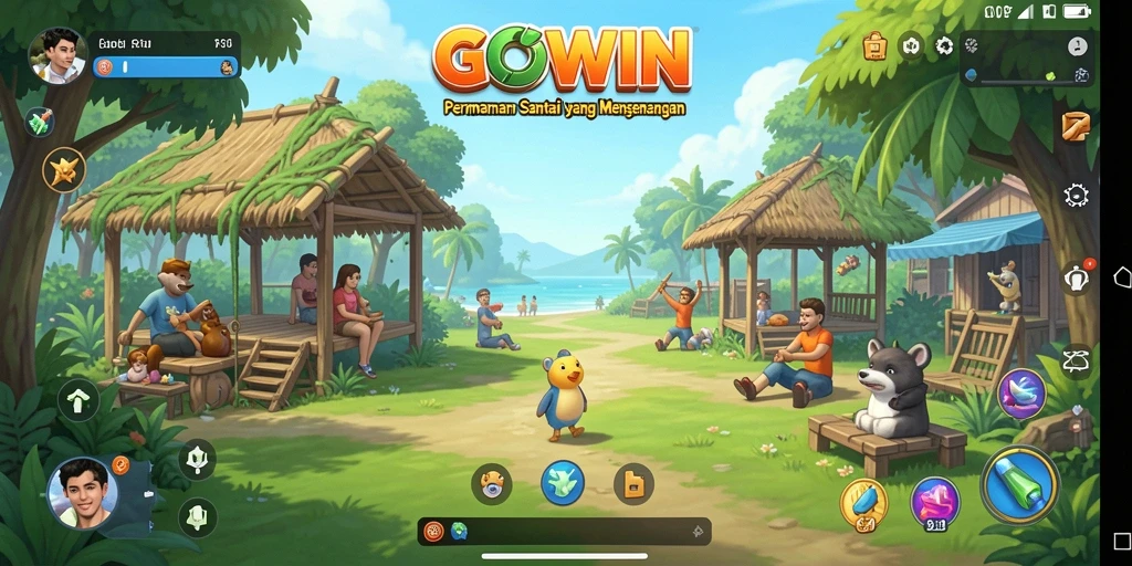 Tangkapan layar GOWIN menampilkan gameplay santai yang menghibur.