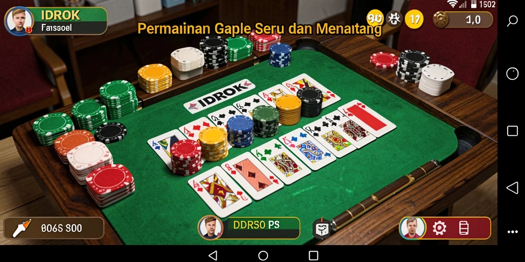 Tampilan gameplay Gaple yang menarik dan interaktif di IDROK.