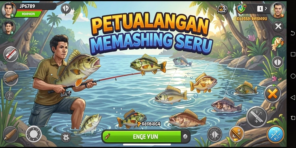Screenshot gameplay JP6789 menunjukkan suasana memancing yang menawan.