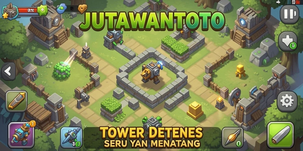 Tangkapan layar menunjukkan aksi gameplay menegangkan Tower Defense.