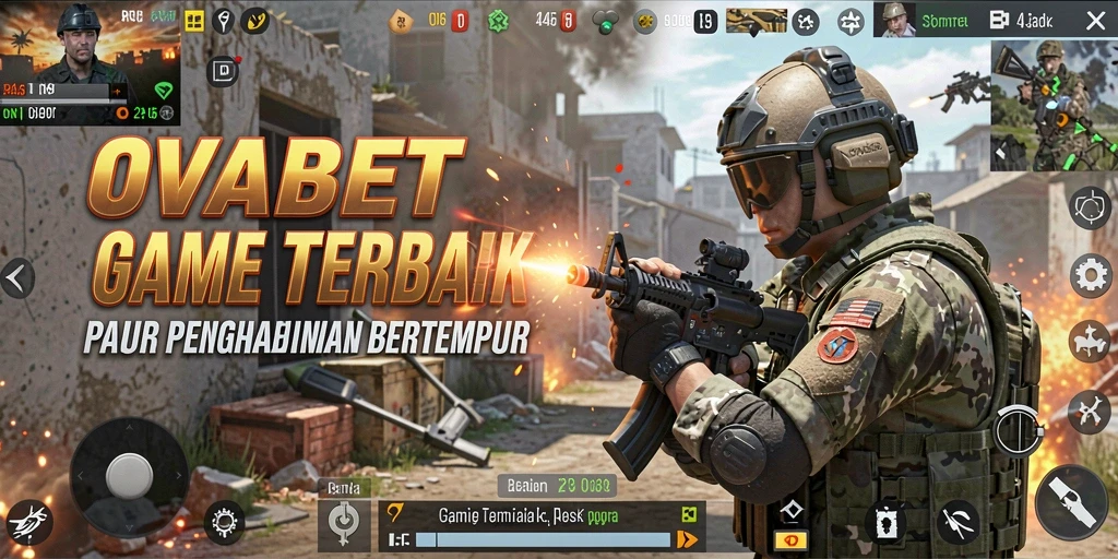 Screenshot menunjukkan aksi intens dari pertarungan FPS di OVABET.