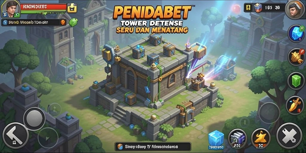 Menampilkan momen seru dalam permainan Tower Defense.