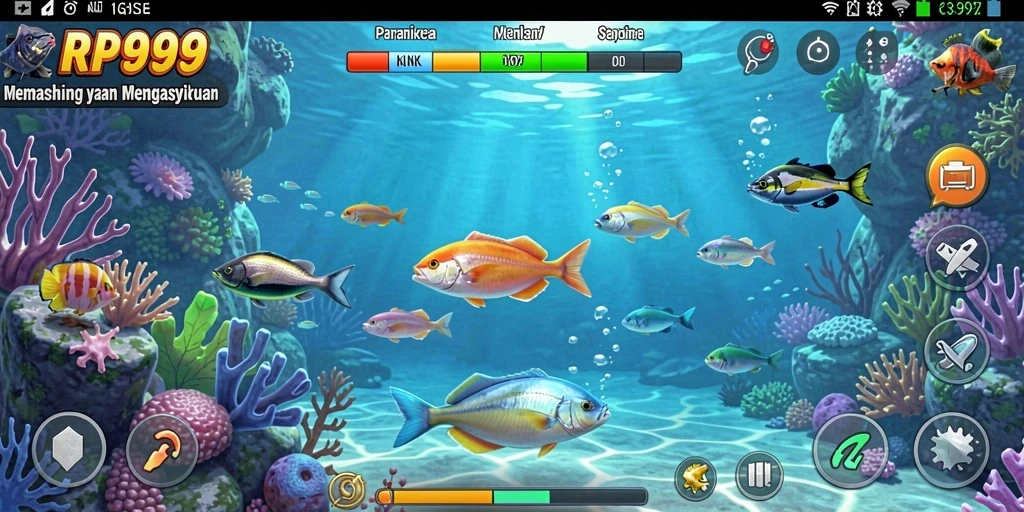 Gameplay memancing menakjubkan dalam RR999 dengan grafik yang realistis.