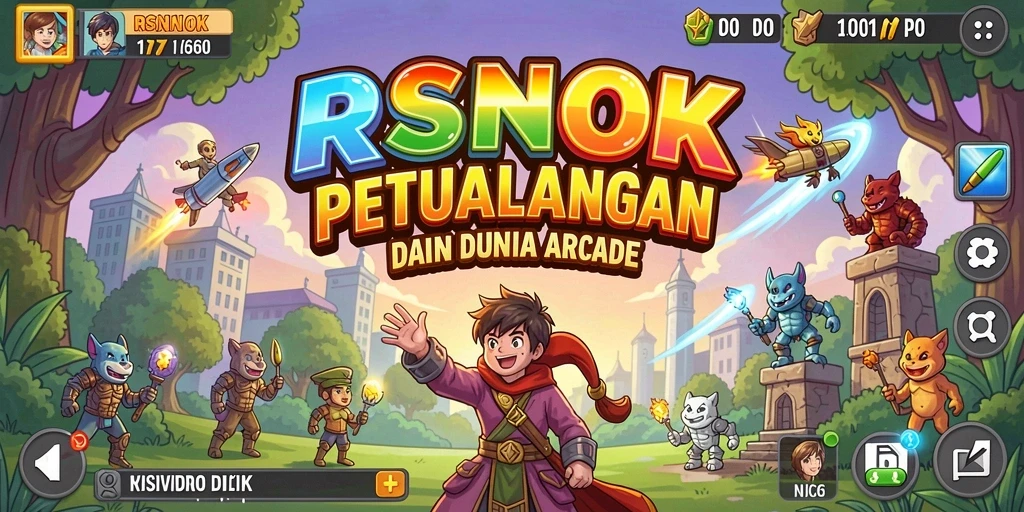 Tangkapan layar gameplay RSNOK menampilkan aksi seru dalam dunia arcade.