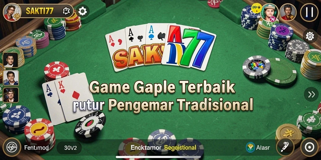 Tampilan gameplay seru dalam SAKTI77 saat bermain Gaple dengan teman.