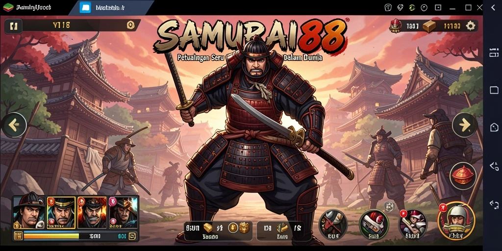 Tampilan gameplay seru di dunia samurai yang menakjubkan.
