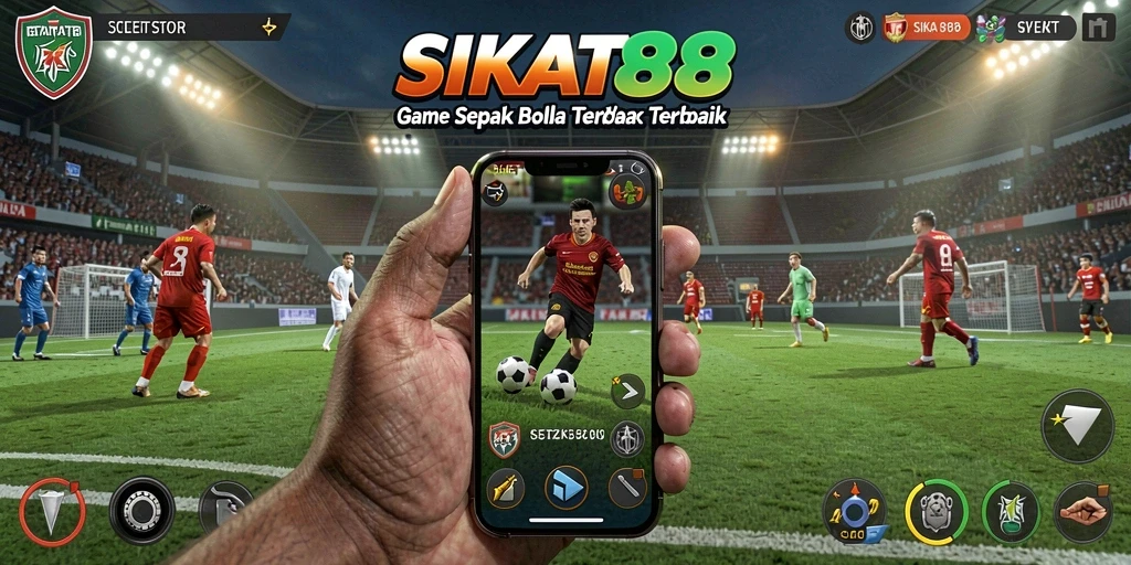 Tampilan gameplay menarik dari SIKAT88 yang menampilkan aksi sepak bola.
