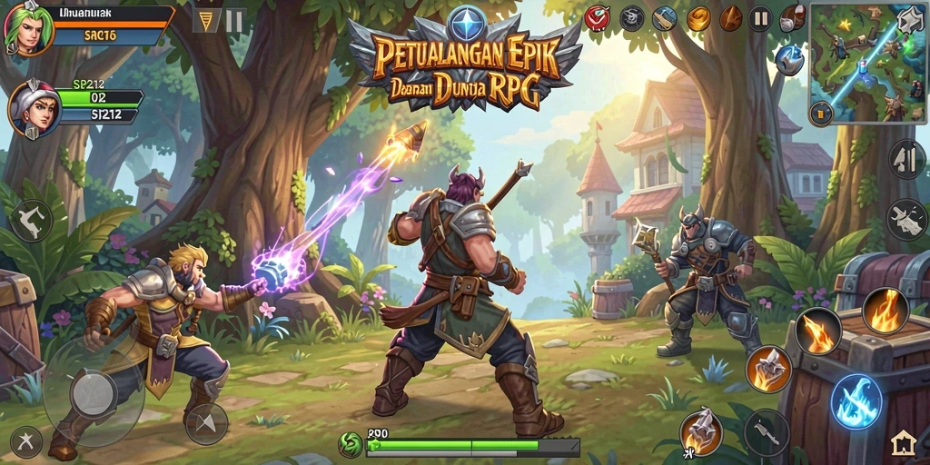 Gameplay menarik dalam petualangan RPG SP212.