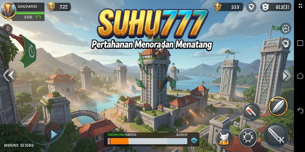 Tangkapan layar gameplay menara pertahanan yang mendebarkan di SUHU777.