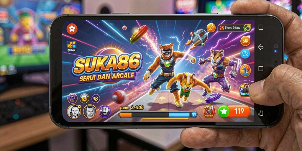 Tangkapan layar utama SUKA86 menampilkan aksi cepat dalam permainan Arcade yang seru.