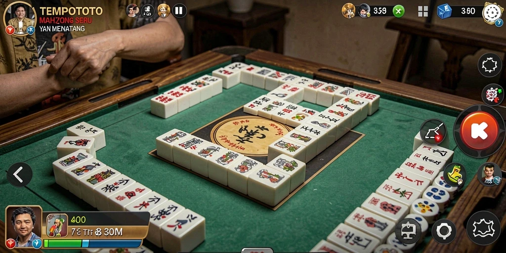 Gameplay seru Mahjong di TEMPOTOTO yang menantang.