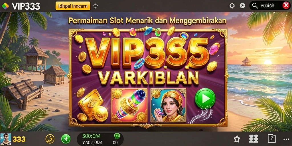 Screenshot utama VIP333 menampilkan gameplay slot yang seru dan mendebarkan.