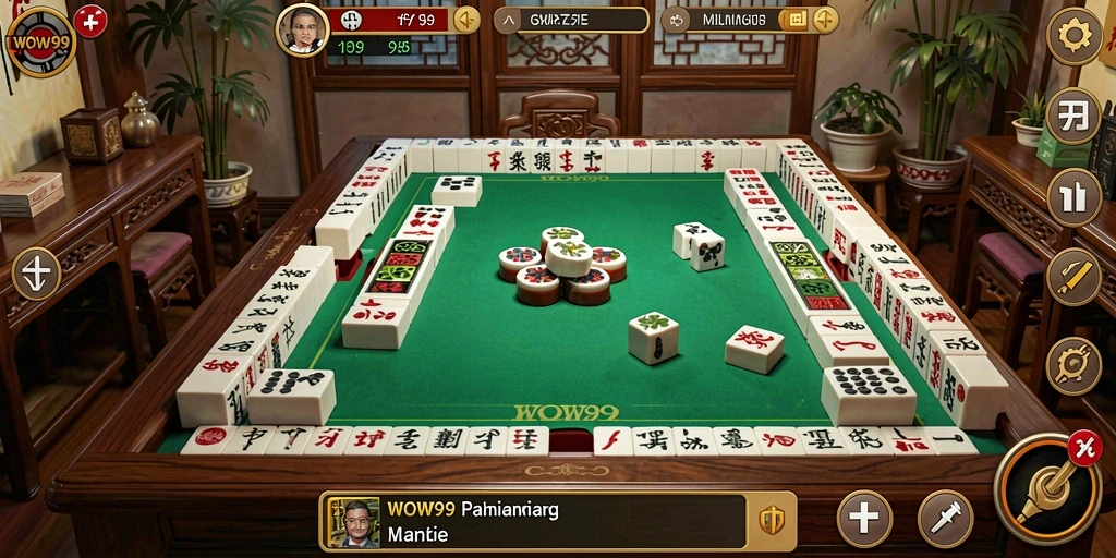 Screenshot WOW99 menampilkan gameplay Mahjong yang seru dan menarik.